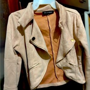 Blu Pepper Women's Cream Leather Jacket